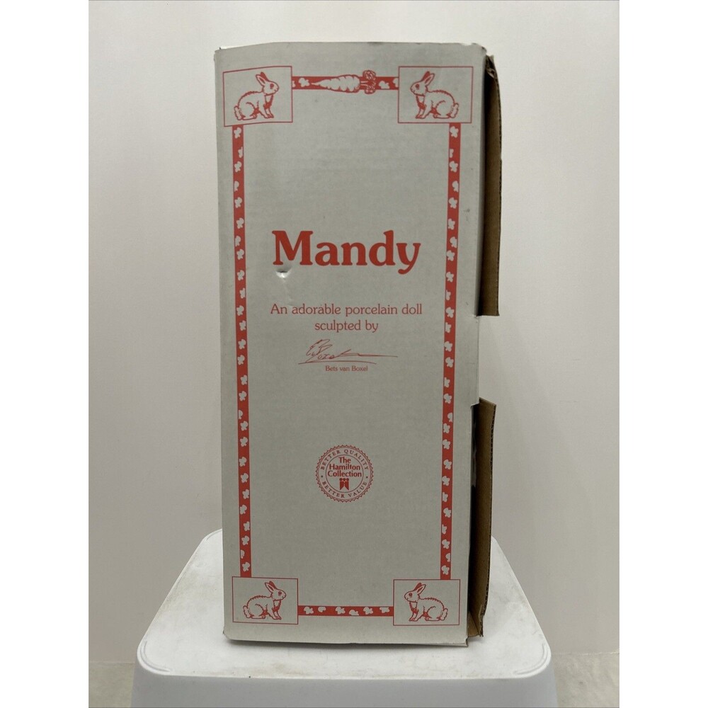 🔥🆕🔥Vintage 1993 Mandy Porcelain Doll By Bets Van Boxel Bunny Rabbit - Picture 6 of 8